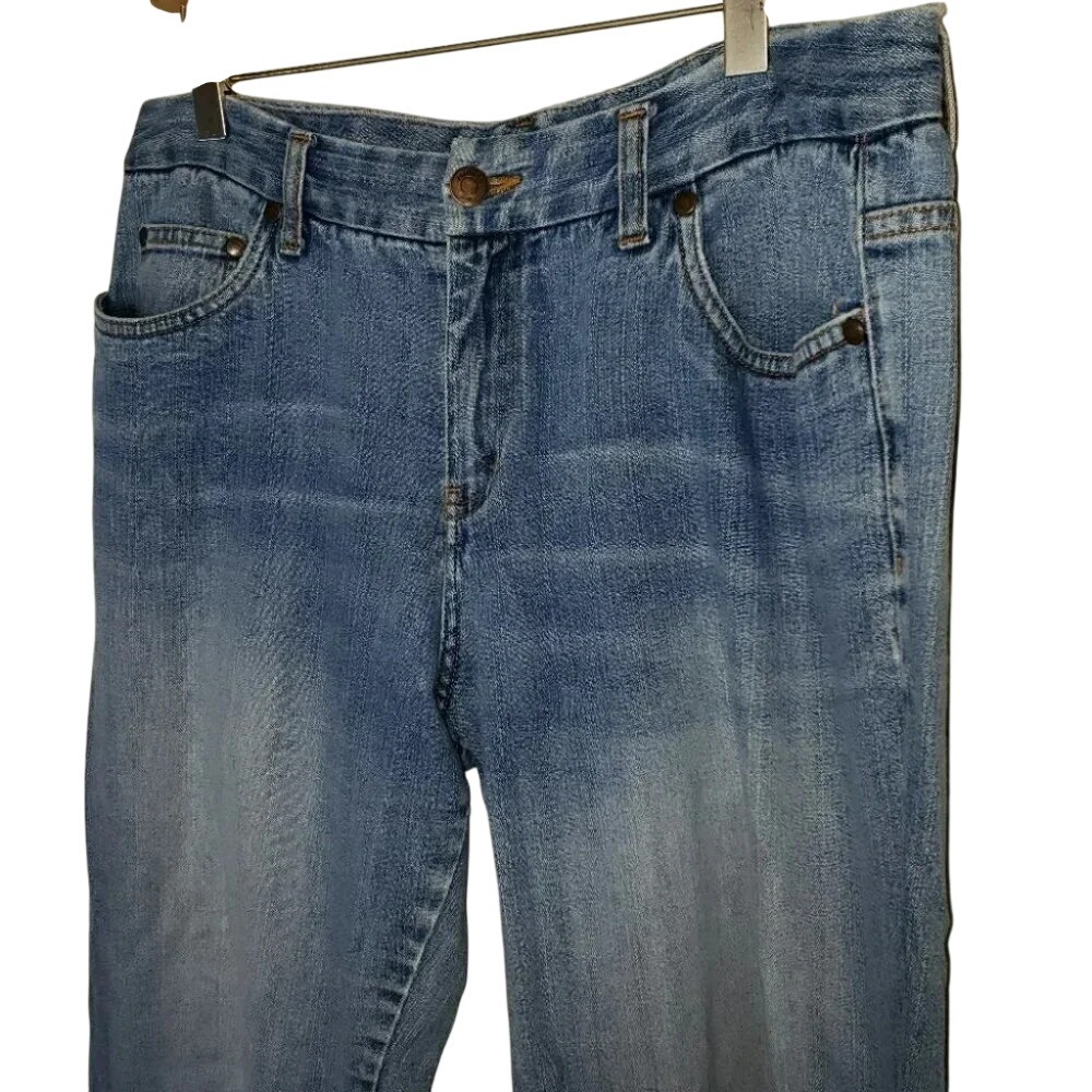 Y2K i.e. Relaxed Straight Leg Jeans Size 10 Blue Medium Wash Stretch Mid‎ Rise